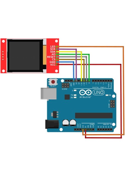 1.8 Inch LCD Tft Modül Qvga 128X160 Pixel 1.8” 8 Pin Spı Seri Ekran