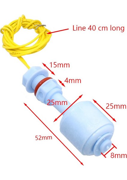 52MM Dikey Tip Su Sıvı Seviye Sensörü Plastik 10W Nc Şamandıra Mekanik Anahtar Kazan Kap Depo Tank Havuz fırsatları