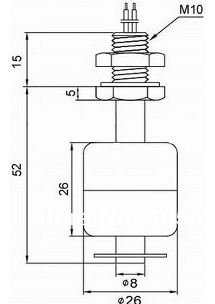 52MM Dikey Tip Su Sıvı Seviye Sensörü Plastik 10W Nc Şamandıra Mekanik Anahtar Kazan Kap Depo Tank Havuz indirimleri