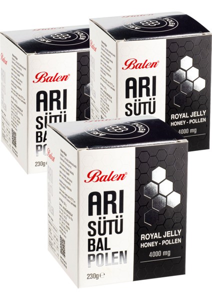 Arı Sütü Bal Polen 4000 Mg 3 x 230 gr