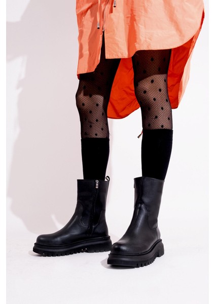 Olle Siyah Asker Postalı Günlük Hafif Kalın Taban Bot modelleri