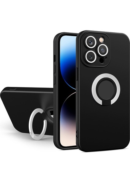 Iphone 14 Pro Maks Kontrast Renk Tpu Tutucu Telefon Kılıfı (Black White)