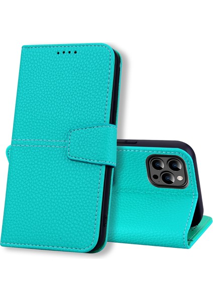 Iphone 14 Pro Max Litchi Rfıd Deri Telefon Kılıfı (Kırmızı)(Yurt Dışından)