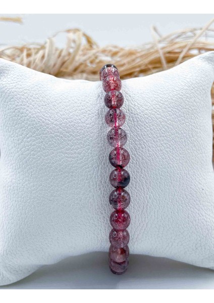 Çilek Kuvars Doğal Taş Bileklik 6 mm