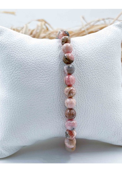 Rodonit Doğal Taş Bileklik 6 mm