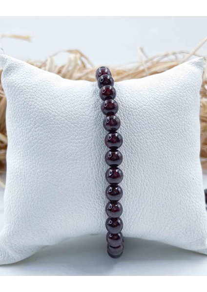 Lal Garnet Doğal Taş Bileklik 6 mm
