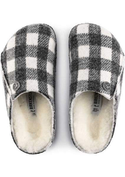1020946 Zermatt Kids Fe Shearling Plaid Cocuk Terlik modelleri