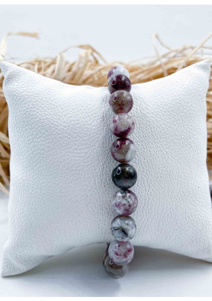 Çiçek Turmalin Doğal Taş Bileklik 8 mm