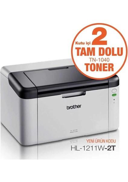 HL-1211W Orjinal 2 Tonerli Mono Laser Wifi 20PPM A4 Yazıcı