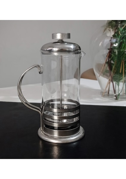 350 ml Metal Kulplu Cam French Press