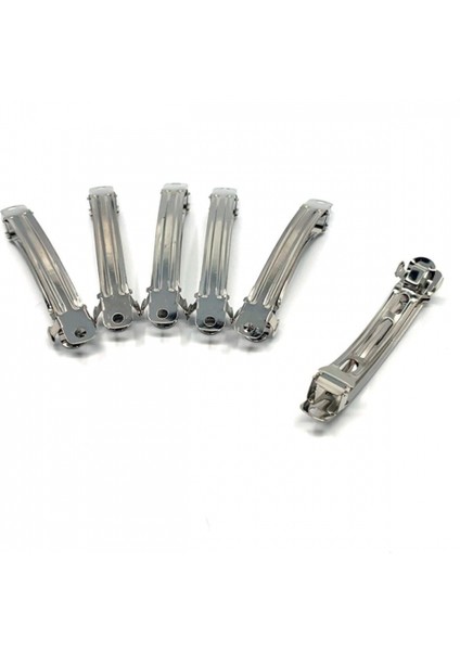 10 Adet 6 cm Gümüş Renk Metal Otomatik Toka Boş Süslenmemiş modelleri