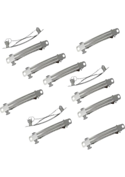 10 Adet 5 Cm Gümüş Renk Metal Otomatik Toka Boş Süslenmemiş
