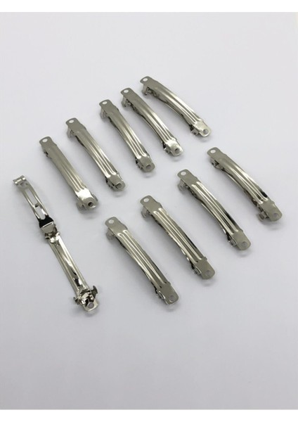 10 Adet 5 Cm Gümüş Renk Metal Otomatik Toka Boş Süslenmemiş fırsatları