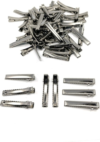 10 Adet 7.5 Cm Gümüş Renk Metal Pens Toka Timsah Toka Kadın Toka