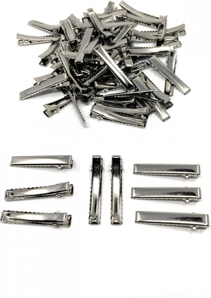 50 Adet 5.5 Cm Gümüş Renk Metal Pens Toka Timsah Toka Kadın Toka