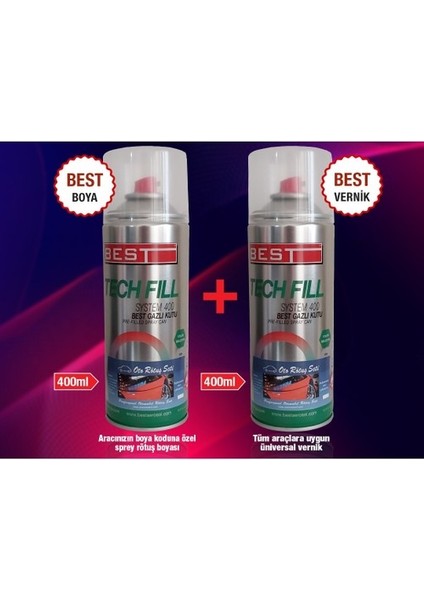 Fiat Kod: FI402 Deniz Mavisi Best Sprey Boya Seti (Boya + Vernik)