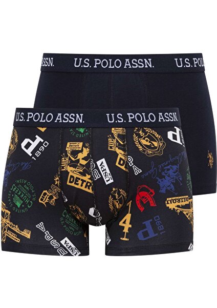 U.S. Polo Assn. Erkek Baskılı-Lacivert 2'li Boxer 80476