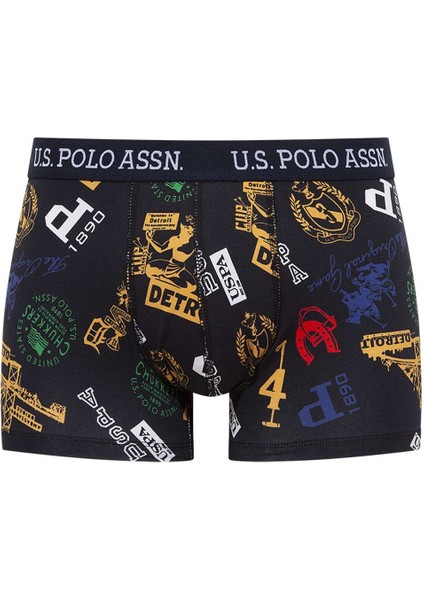 U.S. Polo Assn. Erkek Baskılı-Lacivert 2'li Boxer 80476