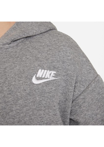 Sportswear Club Fleece Çocuk Gri Kapüşonlu Sweatshirt DC7118 fırsatları