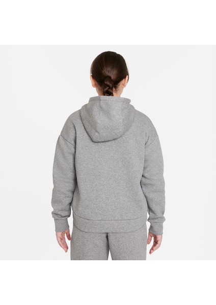 Sportswear Club Fleece Çocuk Gri Kapüşonlu Sweatshirt DC7118 indirimleri
