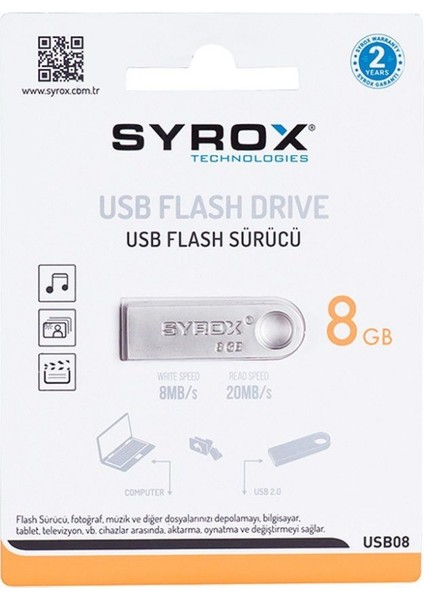 Metal 8GB USB Bellek UM8