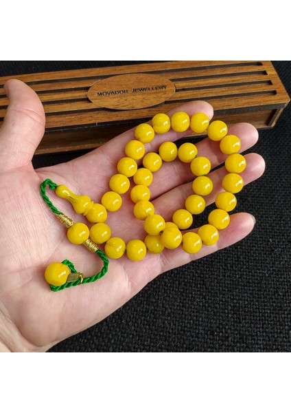 Koleksiyonluk 11 mm Helezon Damarlı Sıkma Kehribar Tesbih Osama Omari Usta Işçilikli Tespih