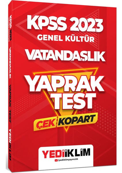 2023 KPSS Genel Kültür Vatandaşlık Çek Kopart Yaprak Test