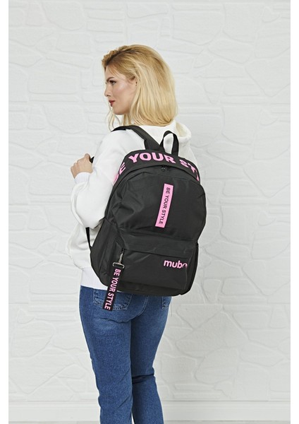 1901 Sırt Çantası Be Your Style Siyah Pembe