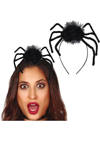 Lüx Halooween Taç Siyah Renk Lüks Örümcek Tacı Yetişkin Çocuk Uyumlu