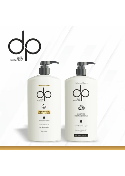 Dp Daily Perfection  1 Adet Pamuk Sütü Buğday Proteini Şampuan 500 ml 1 Adet Saç Kremi Hindistan CEVIZI(500 Ml) Set