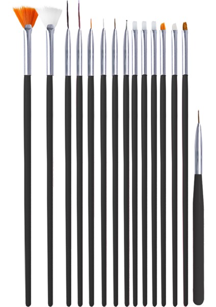 15'Li Profesyonel Nail Art Süsleme Fırçası