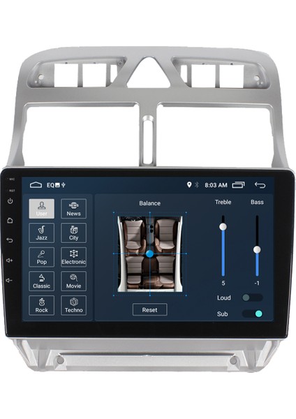 Peugeot 307 Android Carplay Multimedya Ekran Teyp 2GB+32GB