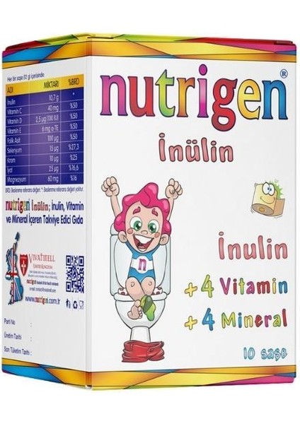 Inülin Probiyotik Vitamin ve Mineraller Içeren Takviye Edici Gıda 10 Saşe