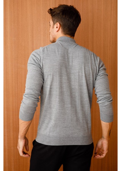 Erkek Basic Yarım Balıkçı Ince Triko Kazak 02421604 Füme indirimleri