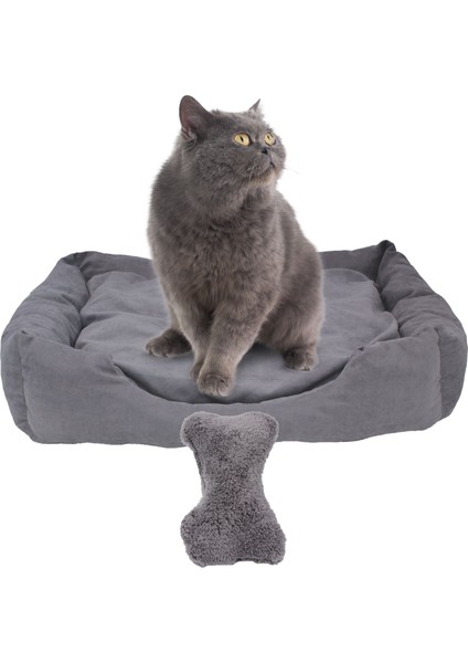 Kedi Yatağı Evcil Hayvan Kedi Minderi Evcil Hayvan Dikdörtgen 65X45 cm Yumuşak Minder