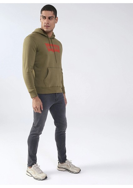 Erkek Kapüşonlu Yeşil Sweatshirt - A2825-0010