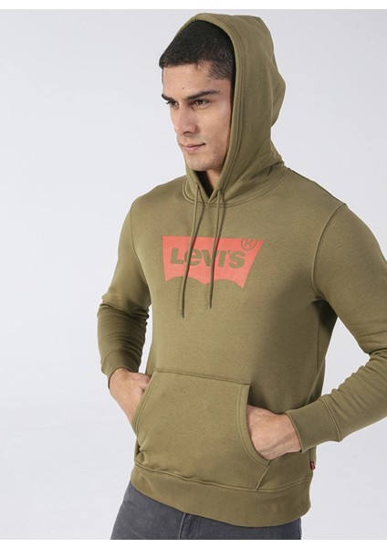 Erkek Kapüşonlu Yeşil Sweatshirt - A2825-0010 fiyatları