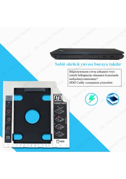 9.5mm Sata 3.0 2.5 Inch Notebook HDD SSD Caddy Kızak Kutu