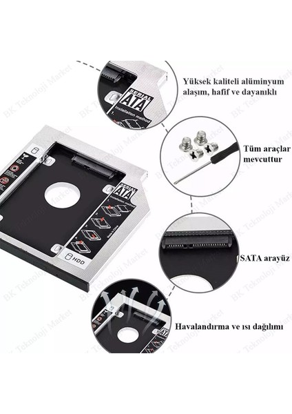 9.5mm Sata 3.0 2.5 Inch Notebook HDD SSD Caddy Kızak Kutu