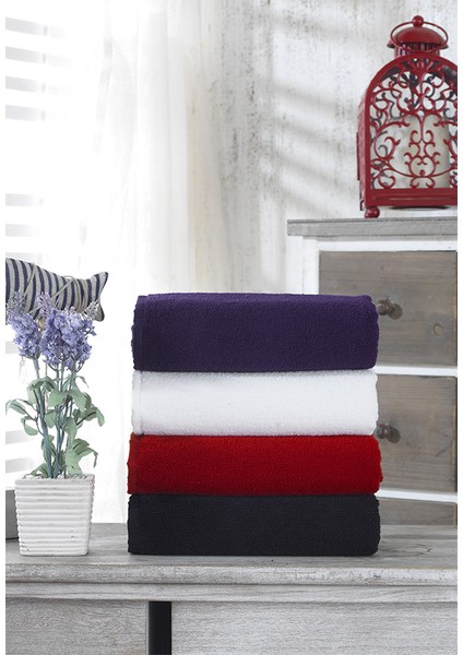 4'lü Paket Boya Tutmayan Mikrofiber El Yüz Spor Kuaför Berber Havlusu 50 x 90 cm Karma Renkler