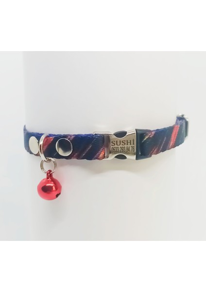 Metal Kilitli Siyah Kırmızı Isimli Kedi Tasması, Isimlikli Siyah Kırmızı Kedi ve Köpek Tasması, Isimli Kedi Tasması modelleri