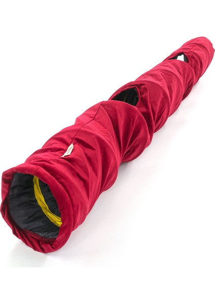 Katlanabilir Uzun Kadife Kedi Tüneli (Kırmızı)