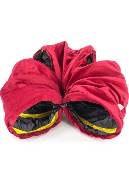 Katlanabilir Uzun Kadife Kedi Tüneli (Kırmızı) fırsatları