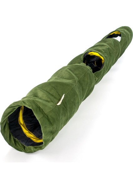 Katlanabilir Uzun Kadife Kedi Tüneli (Orman Yeşili)