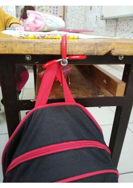 Okul Çanta Askısı 11 Adet Öğrenci Sıra Masa Yaylı Askı Aparatı