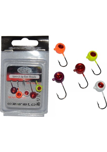 6438 Jig Head Rigato 3D Melek Göz 1gr Lrf Jig Head 5'li Paket