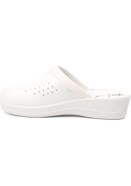 Beyaz Önü Kapalı Sabo Kadın Terlik modelleri