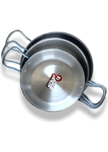 Süper 3'lü Metal Kulp Omlet Tava Seti