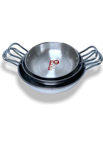 Süper 3'lü Metal Kulp Omlet Tava Seti