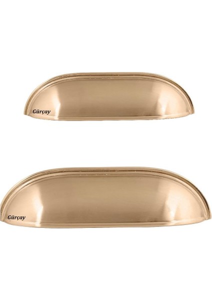Gürçay Lüks Çanak Kulp Mat Altın 64mm (2 Adet)